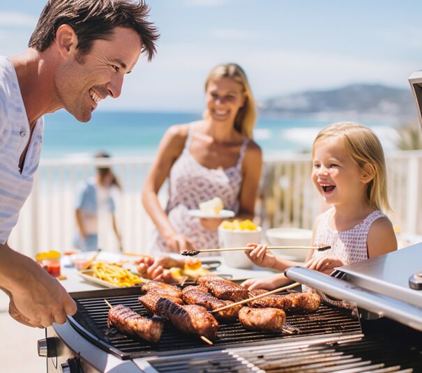 Disfrutando una parrillada familiar junto al mar