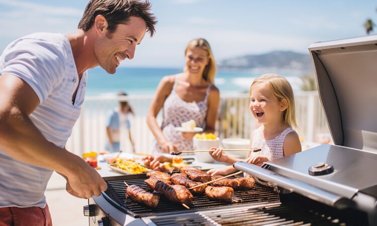 Disfrutando una parrillada familiar junto al mar